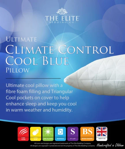 The Elite Bedding Company Ultimate Climate Control Cool Blue Pillow