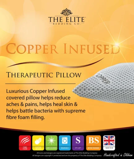 The Elite Bedding Company Copper Infused Therapeutic Pillow