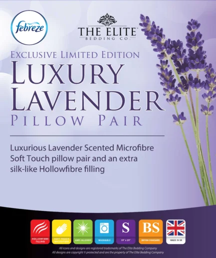The Elite Bedding Company Exclusive Limited Edition Luxury Lavender Pillow Pair